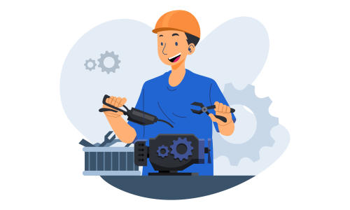 Mechanic Checking Illustration